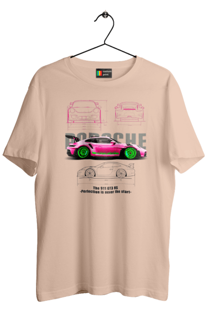 Men's t-shirt with prints Porsche 911 GT3 RS. Auto, automobile, car, porsche, porsche 911, sport, sports car. 2070702