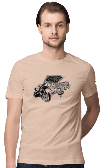 Men`s t-shirt with prints Car. Car, chevrolet, classic, impala, lowrider. 2070702