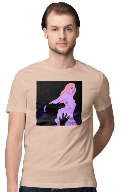Men`s t-shirt with prints Purple Girl. Body, girl. 2070702
