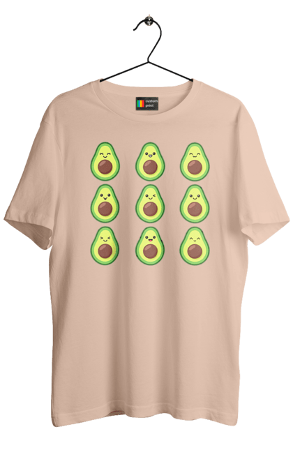 Men`s t-shirt with prints Avocado Mood. Avocado, emotion, food. 2070702