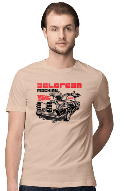 Men's t-shirt with prints Time machine DeLorean. Back to the future, delorean, movie, time machine. 2070702