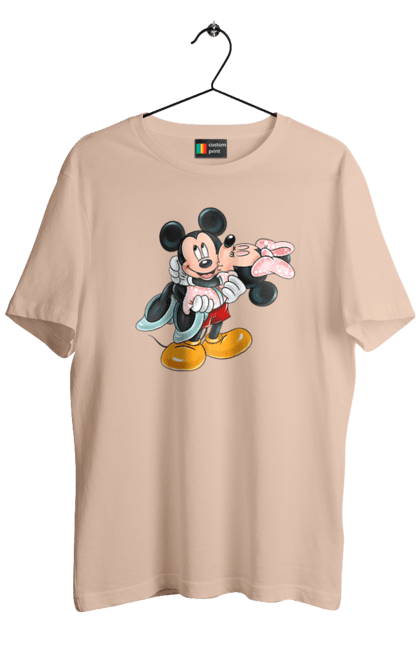 Футболка мужская с принтом Микки Маус и Минни Маус. Mickey mouse, minnie mouse, дисней, микки, микки маус, минни маус, мультфильм. 2070702