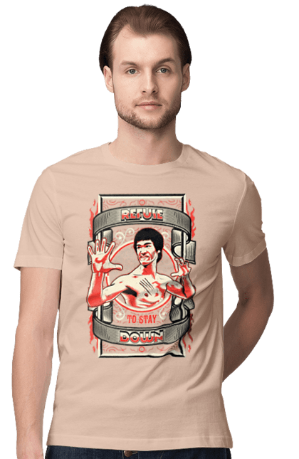 Men's t-shirt with prints Bruce Lee. Actor, bruce lee, dragon, movie, poster. 2070702