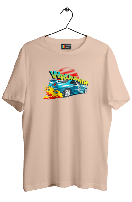 Men`s t-shirt with prints Auto. Auto, drift, into the fire, money, speed, sport, sports cars, streets. 2070702