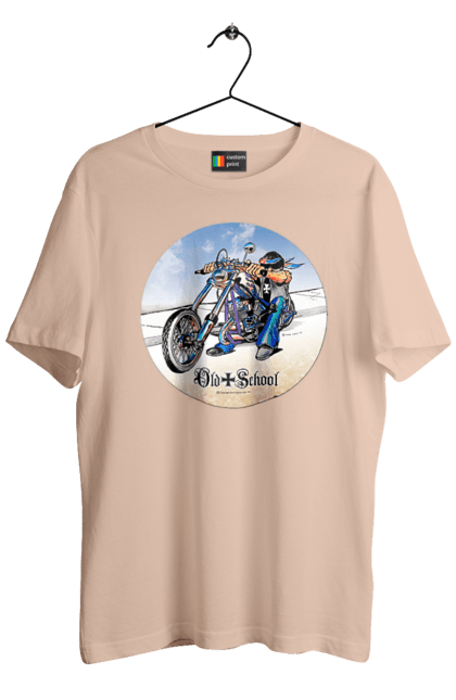 Футболка чоловіча з принтом "Old school". Авто мото, виконавці, мотоцикл, музична група, рок група, старе загартування. 2070702