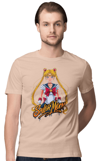 Men's t-shirt with prints Sailor Moon. Anime, drama, magical girl, sailor moon, tv series, usagi tsukino. 2070702