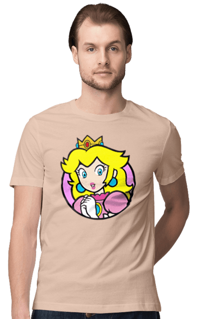 Men's t-shirt with prints Mario Bros. Princess Peach. Character, game, mario, mario bros, nintendo, princess peach, super mario bros. 2070702