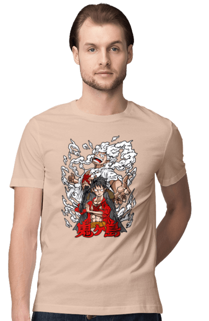 Men's t-shirt with prints One Piece Luffy. Anime, luffy, manga, monkey de luffy, one piece, pirates. 2070702