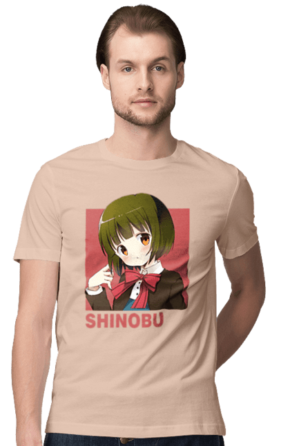 Men's t-shirt with prints Kiniro Mosaic Shinobu Omiya. Anime, gold mosaic, kiniro mosaic, kinmoza, manga, shinobu, shinobu omiya. 2070702