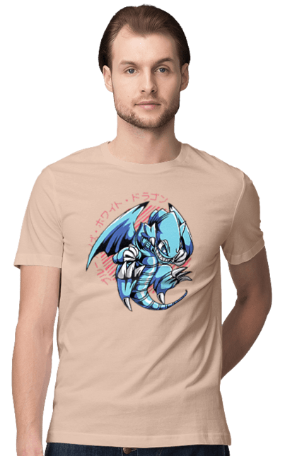 Men's t-shirt with prints Yu Gi Oh! Blue Eyes Toon Dragon. Anime, blue-eyes toon dragon, cards, dragon, game, manga, yu gi oh. 2070702