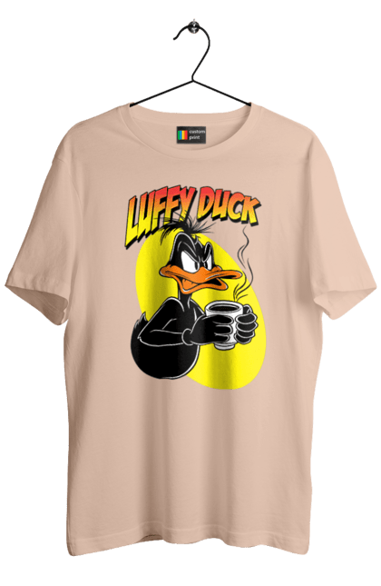 Men's t-shirt with prints Daffy Duck. Cartoon, character, daffy duck, duck, looney tunes, merrie melodies, warner brothers. 2070702