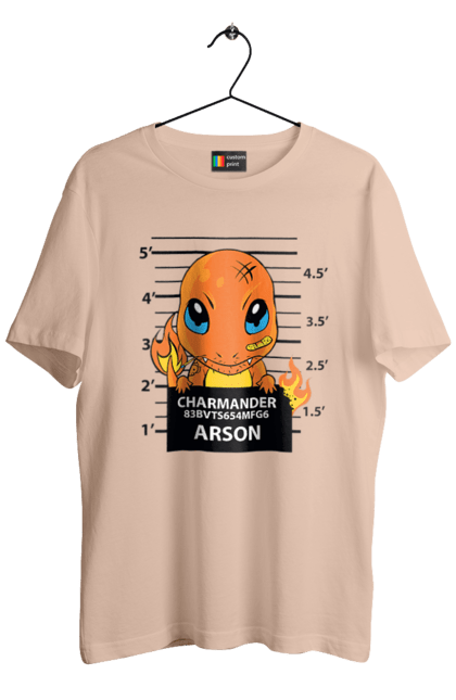 Футболка чоловіча з принтом "Покемон Чармандер". Charmander, nintendo, pokemon, pokémon go, аніме, ігри, покемон, чармандер. 2070702