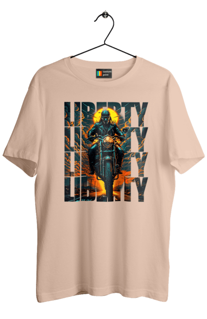 Футболка чоловіча з принтом "Байкер". Байкер, мотоцикліст, подорожі, свобода, туризм. 2070702