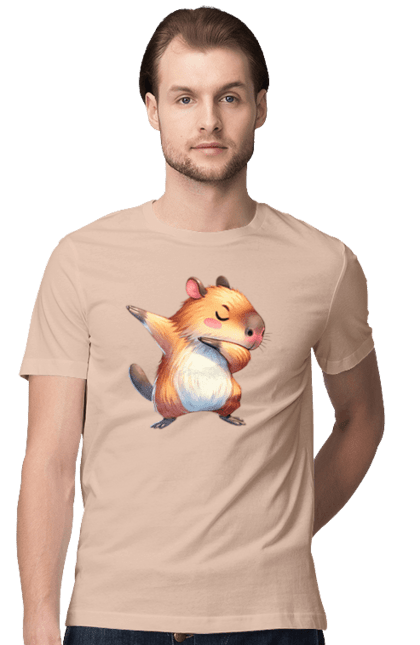 Men's t-shirt with prints Capybara. Animal, capybara, rodent. 2070702