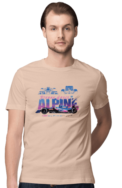 Men's t-shirt with prints Alpine F1 Team. Alpine, alpine f1 team, auto, automobile, bwt, car, racing car. 2070702