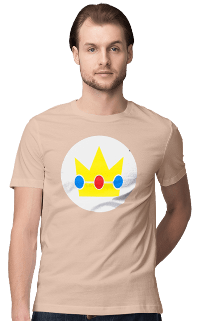 Men's t-shirt with prints Mario Bros. Princess Peach. Character, game, mario, mario bros, nintendo, princess peach, super mario bros. 2070702