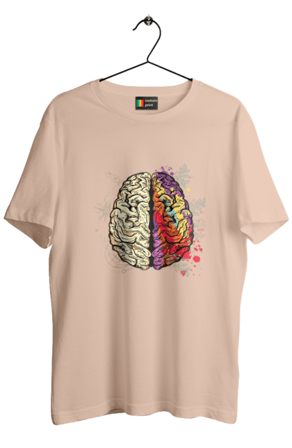 Футболка чоловіча з принтом "Творчість та логіка". Бінарний, біткоїн, біткойн, валюта, гроші, крипто, наука, програміст, программист, творчество, техно, хакер, художник, цветной. 2070702