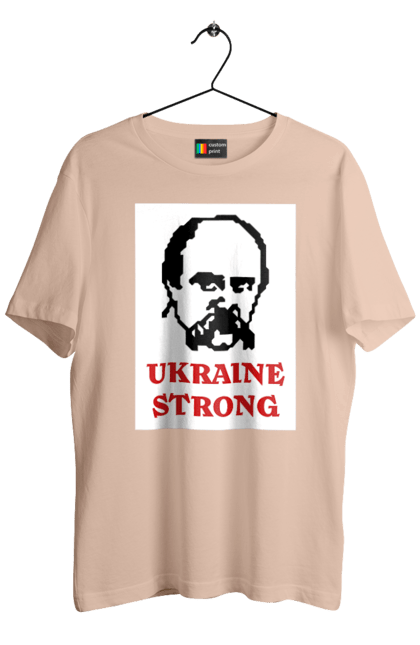 Футболка чоловіча з принтом "Тарас Шевченко". Бавовна, бавовнятко, війна, герб, доброго вечора, зсу, прапор україни, русский военный корабль, тарас шевченко, україна. 2070702