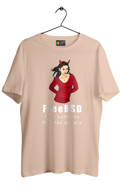 Футболка чоловіча з принтом "Freebsd Для Вільних". Bsd, freebsd, unix, адміністратор, айті, айтішник, безкоштовна, безкоштовно, бестія, білий, вільна, демон, демонесса, доступність, незалежність, операційна система, ос, програміст, програмне забезпечення, свобода, сисадмін, система, системний адміністратор, софт, текст, червоний. 2070702