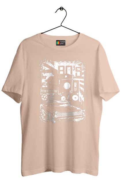 Men`s t-shirt with prints 80 E, Machine And Music. 80, 80s, machine, music. 2070702