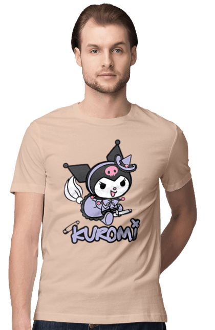 Футболка мужская с принтом Хелло Китти Куроми. Hello kitty, аниме, куроми, моя мелодия, персонаж, санрио, хелло китти. 2070702