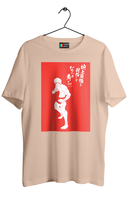 Men's t-shirt with prints Hanma Baki. Anime, baki fighter, hanma baki, manga, martial arts, tv series. 2070702