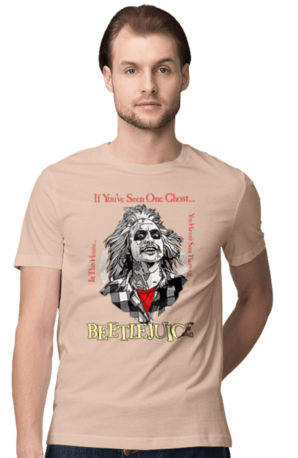 Men's t-shirt with prints Beetlejuice. Beetlejuice, comedy, ghost, horror, movie, tim burton, warner bros. 2070702