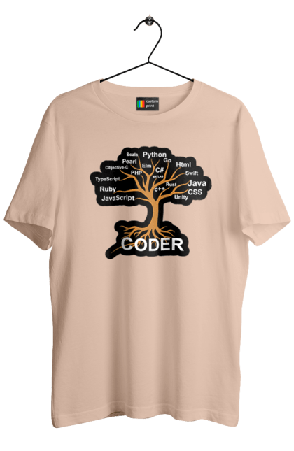 Футболка чоловіча з принтом "Кодер". Айті, айтішник, для айтішника, для програміста, кодер, подарунок айтішнику, подарунок програмісту, програміст, розробник. 2070702