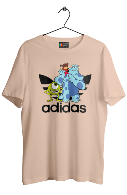 Футболка чоловіча з принтом "Adidas Корпорація монстрів". Adidas, monsters inc, pixar, адідас, корпорація монстрів, мультфільм. 2070702