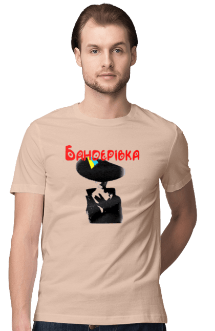 Футболка чоловіча з принтом "Бандерівка". Бандера, бандерівка, війна, військово повітряні війська, вірю в зсу, все, літак, ні війні, орки, слава україні, україна, українка. 2070702