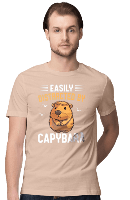 Men's t-shirt with prints Capybara. Animal, capybara, rodent. 2070702