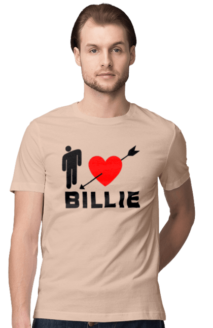 Футболка чоловіча з принтом "Біллі Айліш". Біллі айліш, логотип біллі айліш, принт біллі айліш, співачка біллі айліш. 2070702