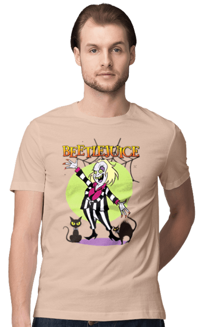 Men's t-shirt with prints Beetlejuice. Beetlejuice, comedy, ghost, horror, movie, tim burton, warner bros. 2070702