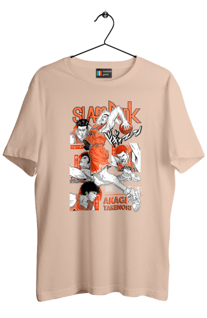 Men's t-shirt with prints Slam Dunk Takenori Akagi. Anime, basketball, comedy, manga, school, shonen, slam dunk, sports anime, takenori akagi. 2070702