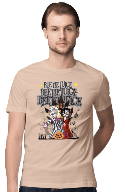 Men's t-shirt with prints Beetlejuice. Beetlejuice, comedy, ghost, horror, movie, tim burton, warner bros. 2070702