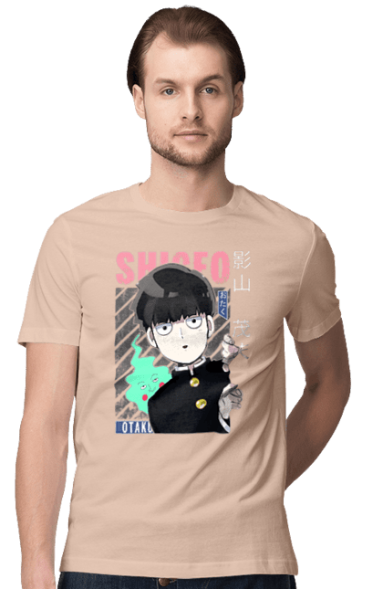 Футболка чоловіча з принтом "Mob Psycho 100". Anime, manga, mob psycho 100, shigeo kageyama, аніме, манга, моб, моб-вар ят 100, сігео кагеяма, шіґео каґеяма. 2070702