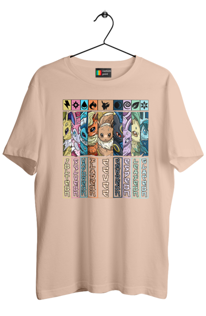 Men's t-shirt with prints Pokemon Eeveelutions. Eevee, eeveelutions, nintendo, pokemon, pokemon go, umbreon. 2070702