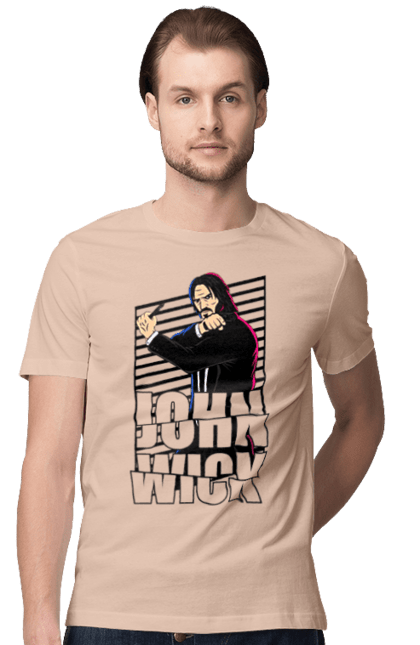 Men's t-shirt with prints John Wick. Action movie, john wick, keanu reeves, killer, movie. 2070702