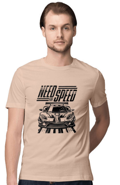 Футболка чоловіча з принтом "Жага швидкості". Відео ігри, гонки, ігри, комп ютерні ігри, машини, симулятори, швидкість. 2070702