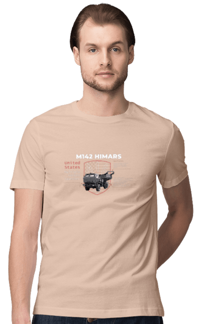 Men`s t-shirt with prints M142 HIMARS. Himars, industrious, m142 himars, weapon. 2070702