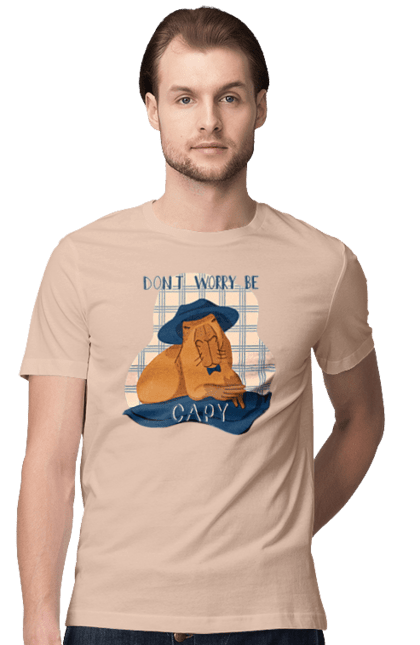 Men's t-shirt with prints Capybara. Animal, capybara, rodent. 2070702