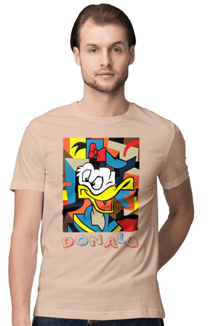 Футболка мужская с принтом Дональд Дак. Donald duck, абстракция, дональд дак, мультсериал, мультфильм, рисунок. 2070702