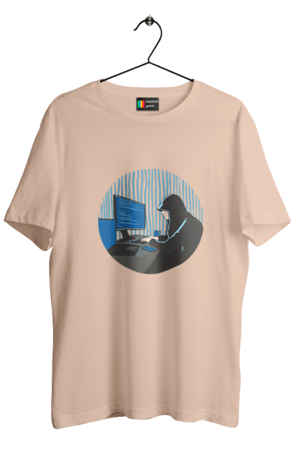 Футболка чоловіча з принтом "Хакер". Бінарний, гік, програміст, хакер. 2070702