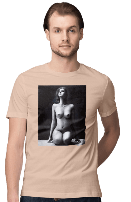 Футболка чоловіча з принтом "Краса тіла". Вигини жіночого тіла, грація тіла, груди, жіноче тіло, жіночі груди, краса тіла. 2070702