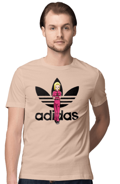 Футболка чоловіча з принтом "Adidas Андроїд 18". Adidas, android 18, dragon ball, адідас, андроїд 18, аніме, вбивця, кіборг, манга, перли дракона. 2070702