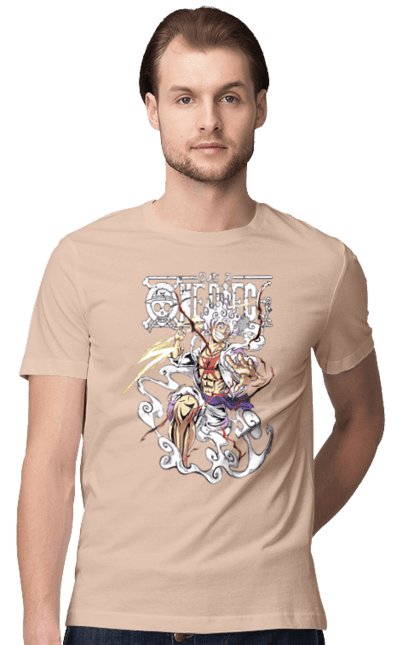 Men's t-shirt with prints One Piece Luffy. Anime, luffy, manga, monkey de luffy, one piece, pirates. 2070702