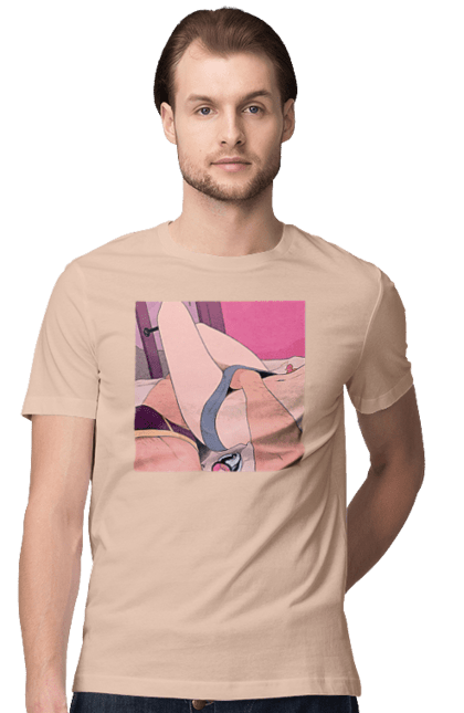 Футболка чоловіча з принтом "Чоловіча Рука В Жіночих Трусиках". Гра, ліжко, труси. 2070702