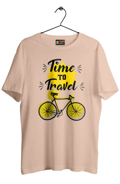 Men`s t-shirt with prints Travel Time, Bicycle. Bicycle, time, travel. 2070702