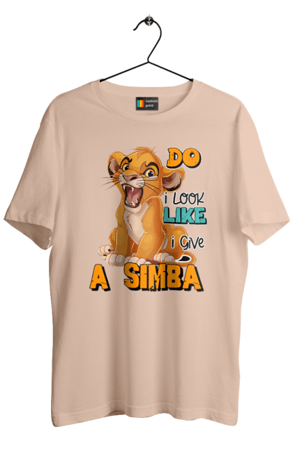 Men's t-shirt with prints The Lion King Simba. Animal, cartoon, king, lion, lion king, simba. 2070702