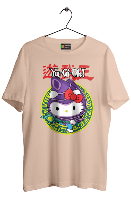 Men's t-shirt with prints Yu Gi Oh! Hello Kitty. Brand, cat, character, hello kitty, kitten, yu gi oh, yugio. 2070702